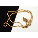 TWO CHAIN NECKLACES, the first designed as a fine belcher link necklace chain, the second a thick