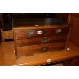 A MAHOGANY ENGINEERS CHEST, with four drawers