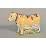 A ROYAL CROWN DERBY SECONDS PAPERWEIGHT, Farmyard Cow 'Lily' (silver stopper)
