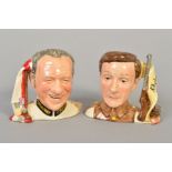 TWO ROYAL DOULTON LIMITED EDITION CHARACTER JUGS FROM CARRY ON UP THE KHYBER, 'Sid James as Sir