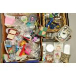 A LARGE BOX OF BEAD JEWELLERY MAKING EQUIPMENT, to include various beads of different shapes,