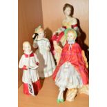 FOUR ROYAL DOULTON FIGURES, 'Choir Boy' HN2141, 'Sally' HN2741, 'Southern Belle' HN2229 and 'Hello