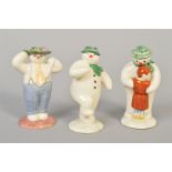 THREE ROYAL DOULTON FIGURES FROM THE SNOWMAN COLLECTION, 'The Snowman DS2, 'Stylish Snowman' DS3 and