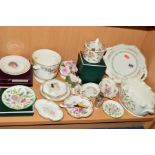 VARIOUS TRINKETS, JARDINERES, ETC, to include Royal Crown Derby, Minton, Coalport, Aynsley, Silver