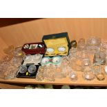 A COLLECTION OF VARIOUS SALTS, ETC, to include Limoges, cut glass, Meissen etc (some boxed)