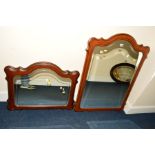TWO SIMILAR ROSSMORE CHERRYWOOD BEVELLED EDGE WALL MIRRORS, (2)