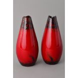 A PAIR OF ROYAL DOULTON FLAMBE VASES, shape No.1613, commemorating the Centenary of Royal Doulton