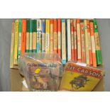 A SMALL BOX OF PENGUIN AND OTHER PAPERBACK BOOKS, to include Cowboy Comics No.8 'Kit Couson', etc