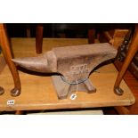 A VICTORIAN CAST IRON ANVIL, width 48cm x height 22cm