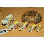 A FIVE PIECE WADE TREASURES SET, Elephant Train), together with a Wade Crab trinket dish (large