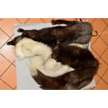 TWO BROWN FOX FUR STOLES, and a white Fox fur stole (3)