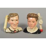 TWO ROYAL DOULTON LIMITED EDITION CHARACTER JUGS FROM THE CARRY ON DOCTOR, 'Hattie Jacques as