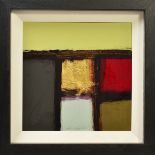 RON KEMPTON (AMERICAN 1970), 'Gold Dust', abstract squares, signed bottom edge, framed, oil on