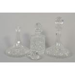 THREE CUT GLASS DECANTERS, to include two ships decanters (3)