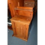 A NARROW VICTORIAN WALNUT SINGLE DOOR CHIFFONIER, width 61cm x depth 42cm x height 112cm