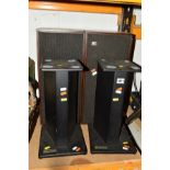 A PAIR OF WHARFDALE TRITON 3 SPEAKERS together with a pair of Atacama speaker stands (4)