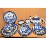 BOOTHS 'REAL OLD WILLOW' TEA/DINNER WARES, to include teapot, milk jug, sugar bowl, three 25cm