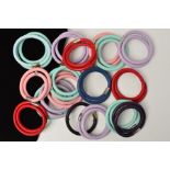 TWENTY ENDLESS JEWELLERY LEATHER BRACELETS, in varying colours, to include red, blue, aqua,
