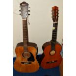 AN IBONEZ V280 EARLY JAPANESE ACCOUSTIC GUITAR, and a Hokada Classical guitar with solid spruce