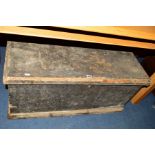 A VICTORIAN STAINED PINE SEA/TOOL CHEST with double rope handles and two internal drawers, width
