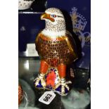 A BOXED ROYAL CROWN DERBY PAPERWEIGHT, 'Bald Eagle' with gold stopper
