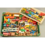 A QUANTITY OF UNBOXED AND ASSORTED PLAYWORN DIECAST VEHICLES, to include Dinky Supertoys Guy Van '