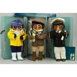 THREE BOXED LONDON OWL COMPANY FIGURES, 'The Motorist', 'The Yachtsman' and 'The Sea Captain', all