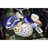 THREE ROYAL CROWN DERBY PAPERWEIGHTS, 'Duck', 'Rabbit' and 'Fox', (no Derby backstamp and