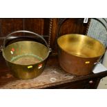TWO VARIOUS COPPER HANDLED BUCKETS