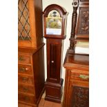 A REPRODUCTION MAHOGANY LONGCASE CLOCK, fitted with a FHS, Germany movement, height 162cm (key)