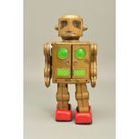 AN UNBOXED SH HORIKAWA TINPLATE BATTERY OPERATED ATTACKING MARTIAN ROBOT, all metal version with