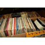 FOUR BOXES OF LP'S, 78'S AND SINGLES RECORDS, includes easy listening and classical (four boxes)