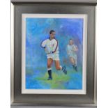 CRAIG CAMPBELL (BRITISH CONTEMPORARY) 'TEAM PLAYERS', English Rugby players in action, signed bottom