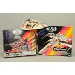 A BOXED KENNER STAR WARS ELECTRONIC REBEL SNOWSPEEDER, with a similar boxed electronic X-Wing