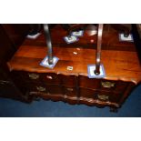 A REPRODUCTION OAK AND MAHOGANY BARLEY TWIST CHEVAL MIRROR/CHEST OF TWO DRAWERS