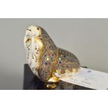 A BOXED ROYAL CROWN DERBY LIMITED EDITION PAPERWEIGHT, 'Russian Walrus' No61/1500 commissioned by