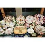 A GROUP OF CERAMICS, to include Royal Crown Derby '2451', 'Royal Prinxton Roses', etc, Masons '