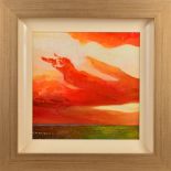 ALAN CHANDLER (CANADIAN CONTEMPORARY) 'FIREY SKIES', a dramatic landscape and sky, signed lower