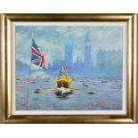 TIMMY MALLETT (BRITISH CONTEMPORARY) 'JUBILEE BARGE', a limited edition canvas print 33/195,