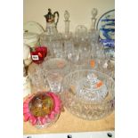 A GROUP OF VICTORIAN AND 20TH CENTURY GLASSWARE, including Caithness and Andrew Sankey paperweights,