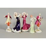 FIVE ROYAL DUX FIGURES, to include gentleman dancing, No.138, gentleman playing musical