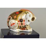 A BOXED ROYAL CROWN DERBY PAPERWEIGHT, 'Rocky Mountain Bear', with gold stopper