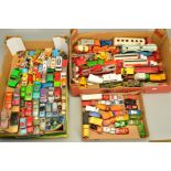 A QUANTITY OF UNBOXED AND ASSORTED PLAYWORN DIECAST VEHICLES, to include Dinky Toys Leyland