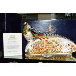 A BOXED ROYAL CROWN DERBY SIGNATURE EDITION PAPERWEIGHT, 'Lady Amherst Pheasant - The 250