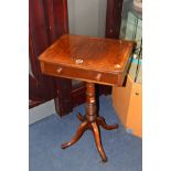 AN EARLY 19TH CENTURY MAHOGANY AND ROSEWOOD BANDED RECTANGULAR SIDE TABLE, with drawer and dummy