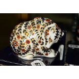 A BOXED ROYAL CROWN DERBY PAPERWEIGHT, 'Russian Bear', with gold stopper