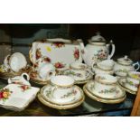 COALPORT 'MING ROSE' PART COFFEE WARES, to include coffee pot, four coffee cups/saucers and side
