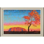 ROLF HARRIS (AUSTRIALIAN 1930) 'ULURY SUNSET, SURPRISE SHOWER', Australian landscape limited edition