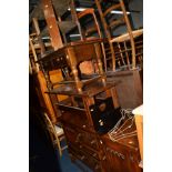 A REPRODUCTION OAK LINENFOLD SIDEBOARD, with three central drawers, width 152cm x depth 45cm x