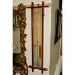 A VICTORIAN OAK CASED ADMIRAL FITZROY BAROMETER, height 108cm